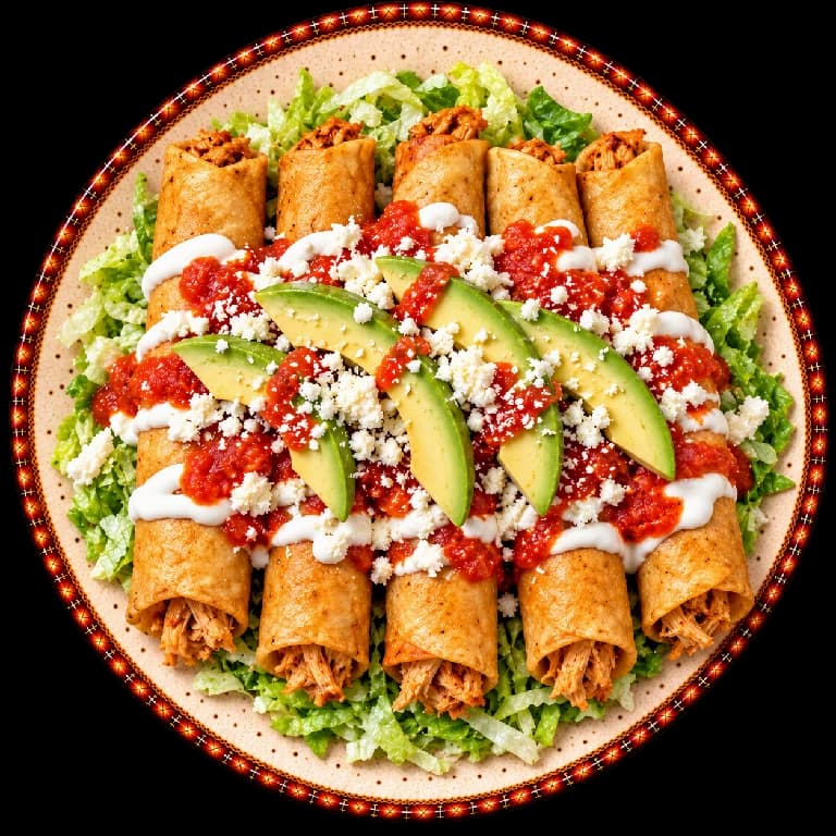 Flautas Doradas de Pollo